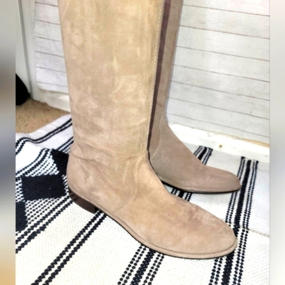 Stuart Weitzman Jocey Taupe Over The Knee Suede Flat Boots, sz 8.5 - Picture 11 of 16